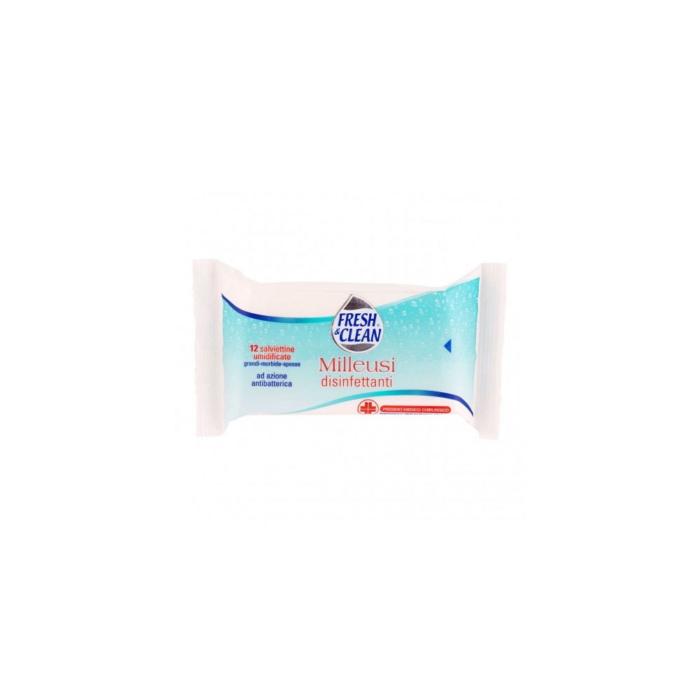 Fresh & Clean Milleusi Disinfettanti - 12 Salviettine umidificate 