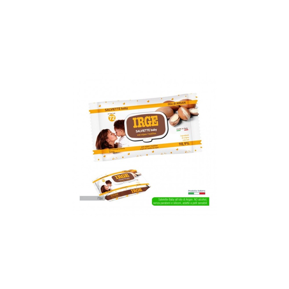 Irge 72 Salviettine Baby Con Olio di Argan 