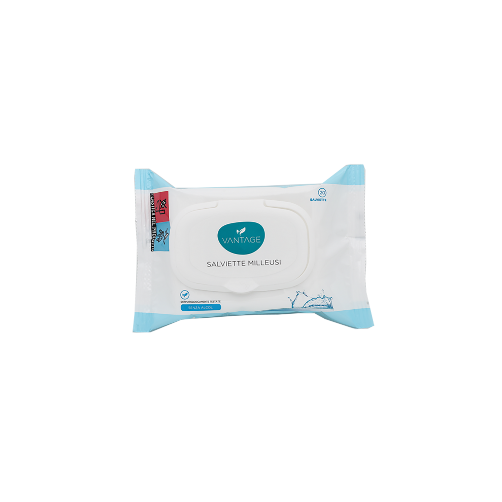 Vantage 20 Salviette Milleusi senza Alcol 