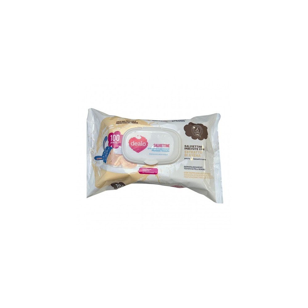 Dealo 100 Salviettine Imbevute con estratto di avena 