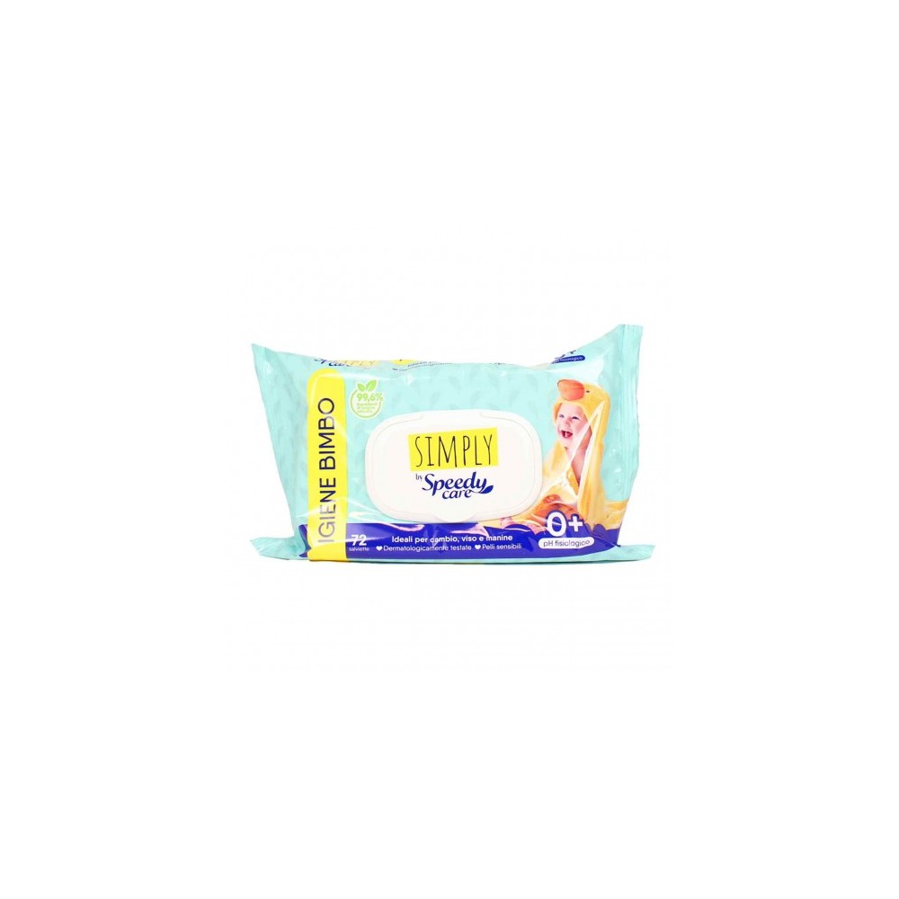 Speedy Care Simply Speed Care - 72 Salviette per il cambio viso e manine 