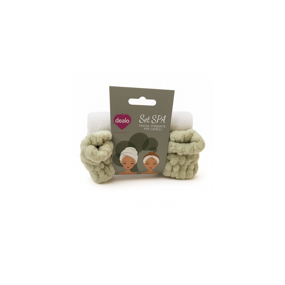 Dealo Set Spa - Fascia + Turbante Per Capelli 