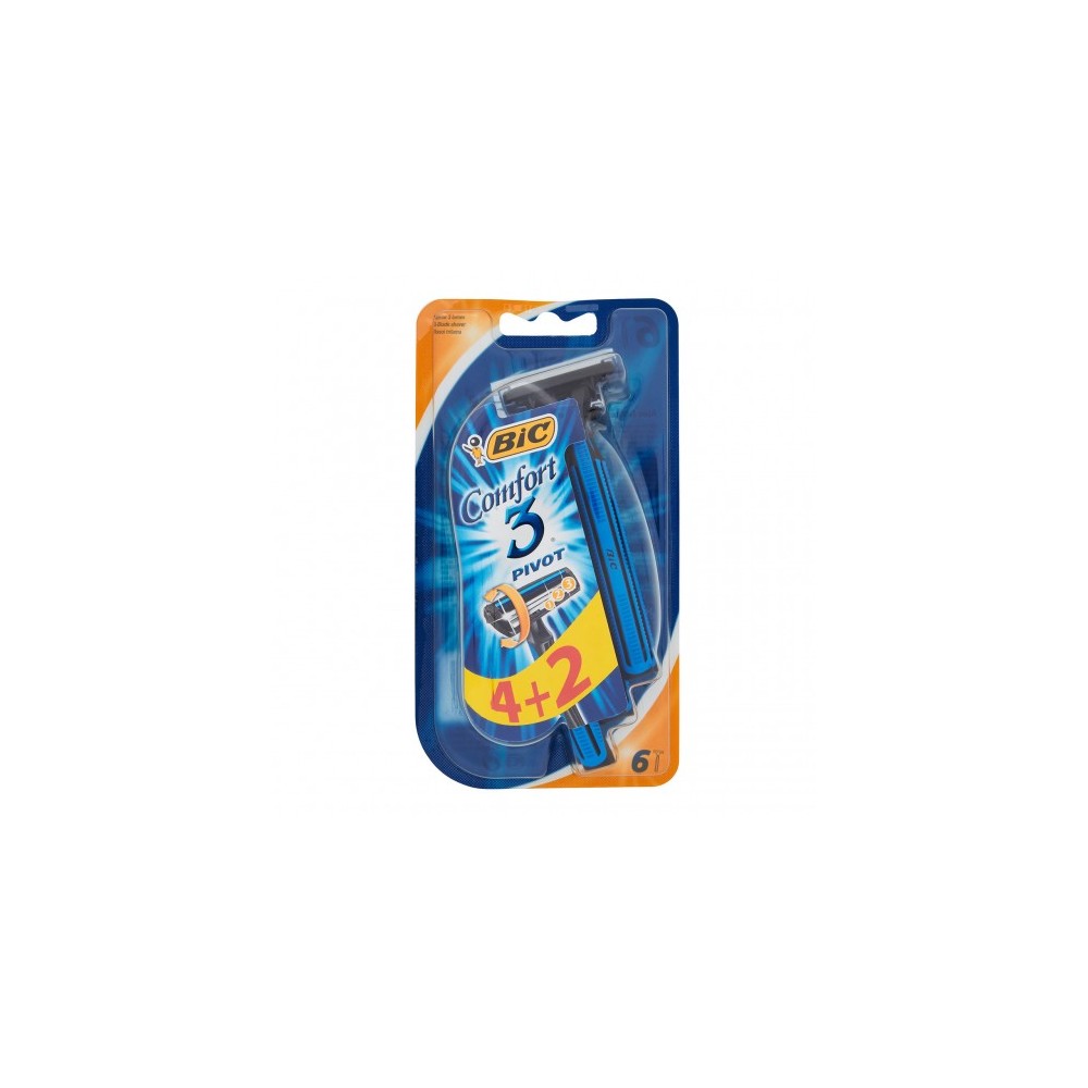 Bic Comfort 3 Pivot - 6 Rasoi Trilama Con Testina Snodabile 