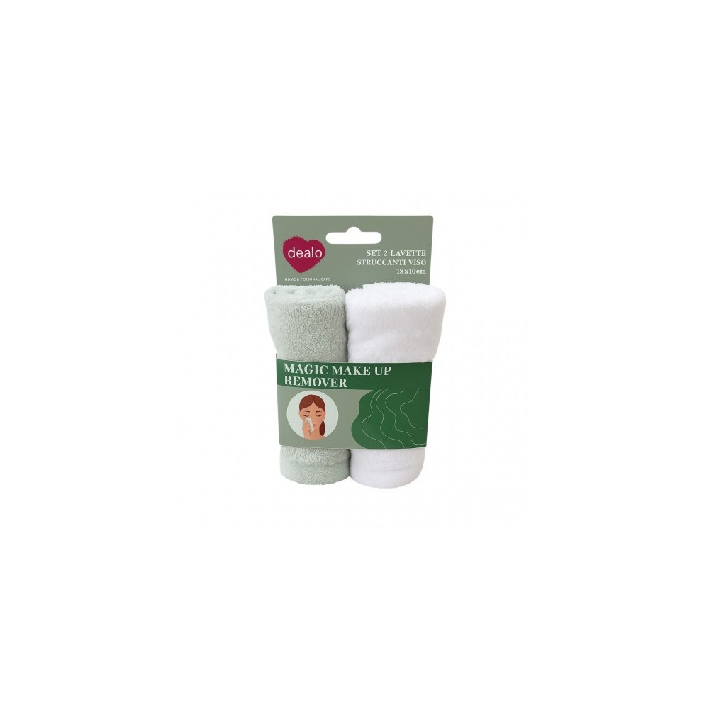 Dealo Make Up Remover - Set Di 2 Lavette Struccanti Viso Da 18X10 Cm 