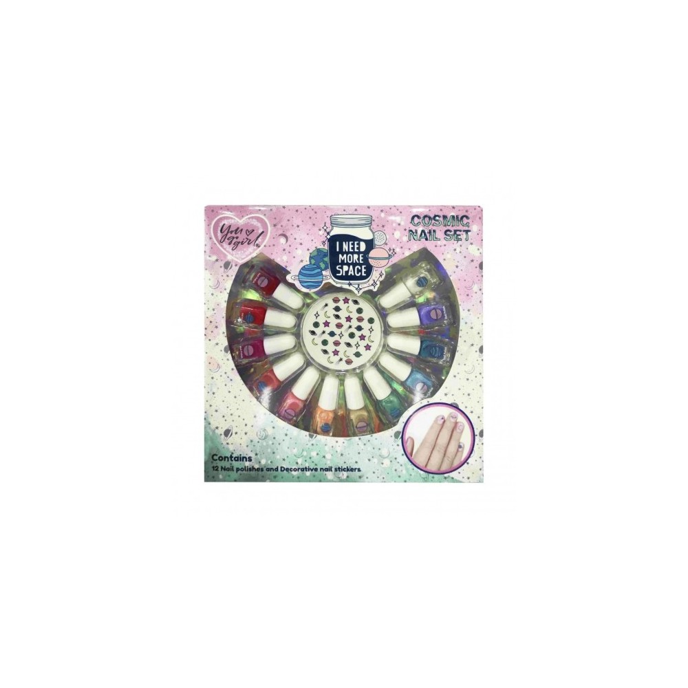 You Go Girl I Need More Space - Set Di 12 Smalti E Stickers Decorativi Per Unghie 