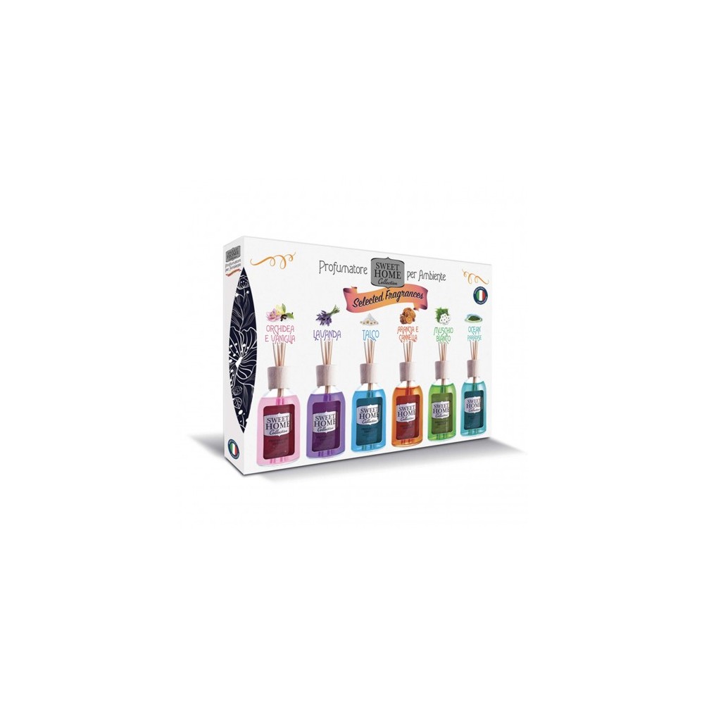 Sweet Home Profumatore Per Ambiente Selected Fragrances - 6 Fragranze Per Ambiente Con Bastoncini 