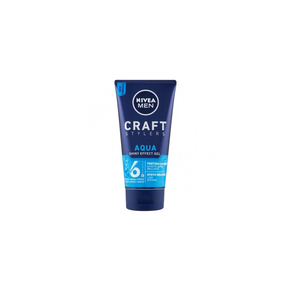 Nivea Men Craft Stylers Aqua Shiny Effect Gel Per Capelli A Fissaggio Mega Forte 150 Ml 