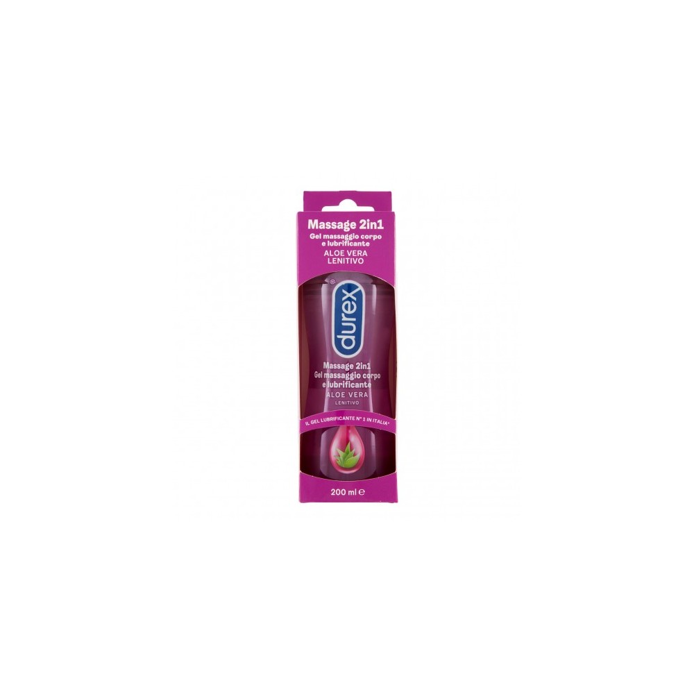 Durex Gel Massaggio 2in1 Aloe Vera Lenitivo - Gel massaggio corpo e lubrificante 200 Ml 
