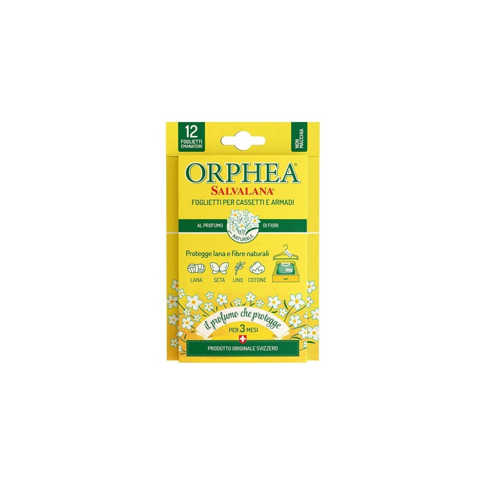 Orphea Salvalana Al Porfumo di Fiori - 12 Foglietti Per Cassetti E Armadi 