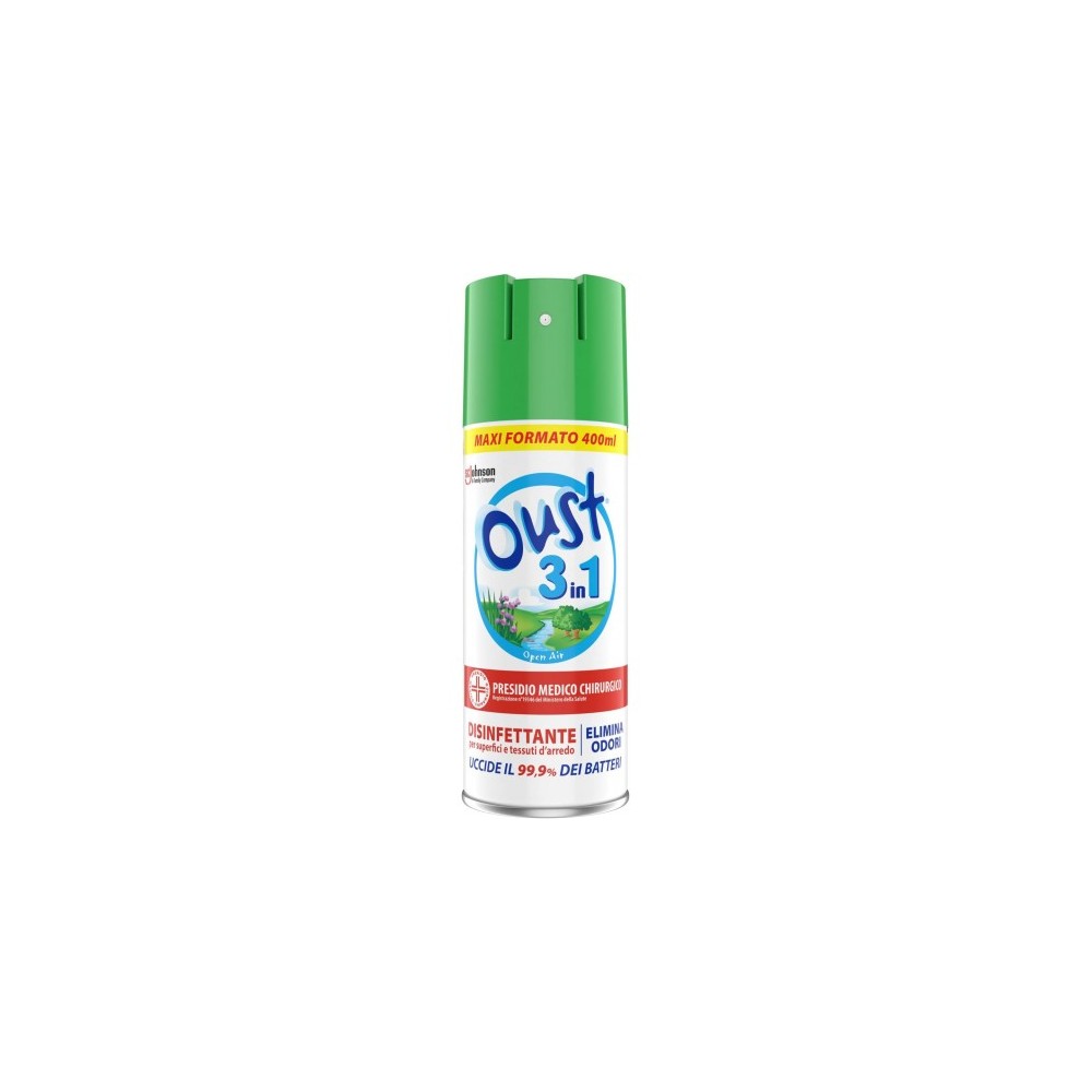 Oust 3 In 1 Open Air - Disinfettante E Dodorante Per Superfici E Tessuti 400 Ml 