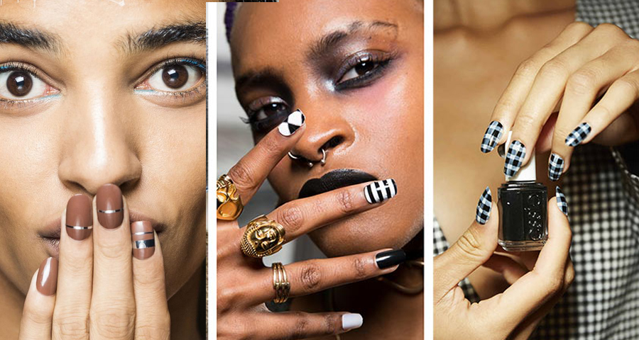 striped manicure